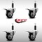 Service Caster 3'' SS Black Poly Swivel 1'' Expanding Stem Caster Set Total Lock Brake, 4PK SCC-SSEXTTL20S314-PPUB-BLK-1-4 - alternate 3